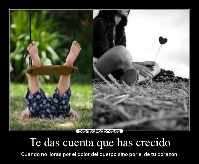 Te das cuenta que has crecido - 