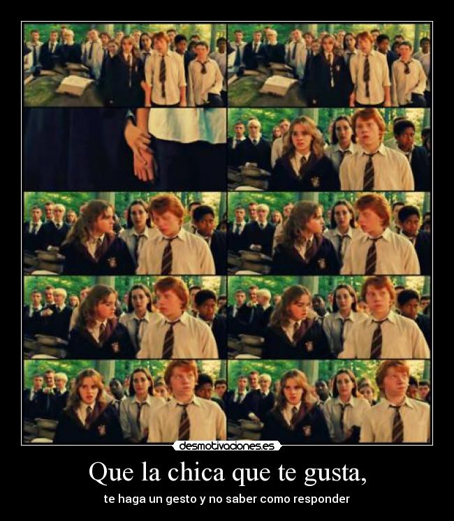 Que la chica que te gusta, - te haga un gesto y no saber como responder