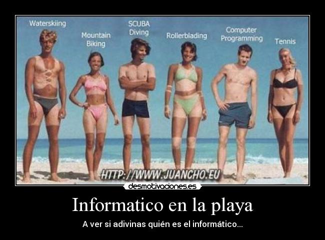 Informatico en la playa -