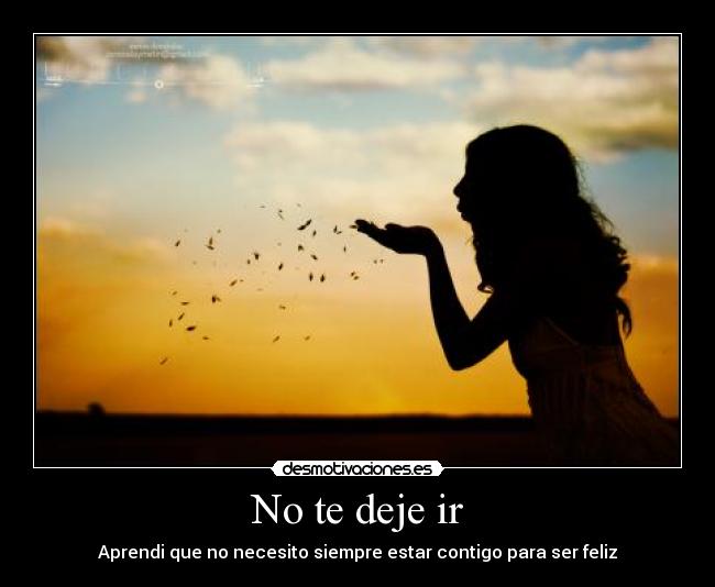 No te deje ir - Aprendi que no necesito siempre estar contigo para ser feliz