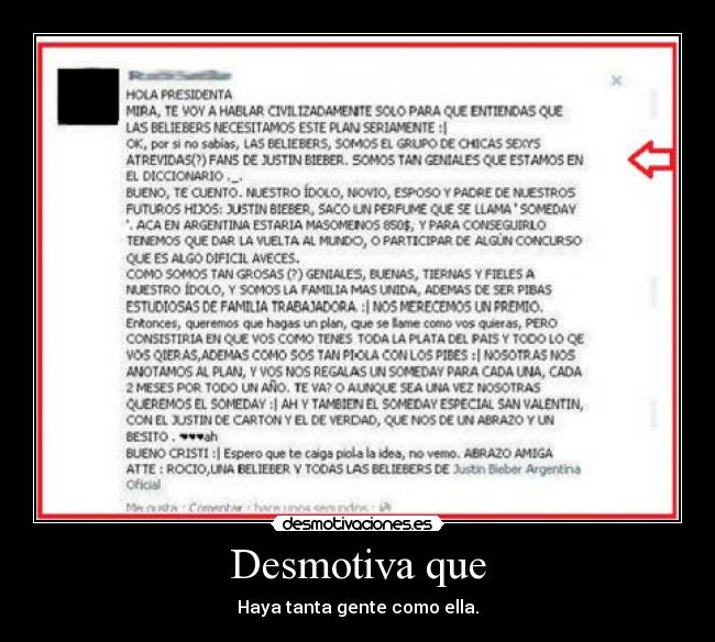 Desmotiva que -