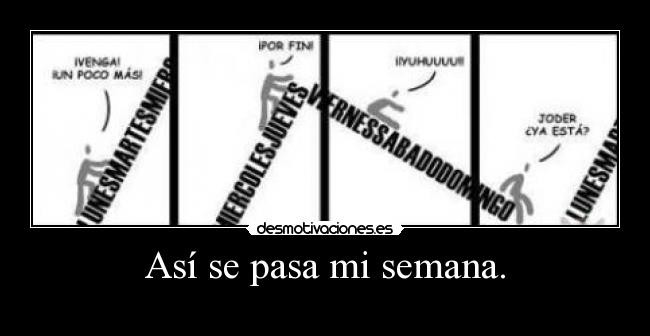 Así se pasa mi semana. -