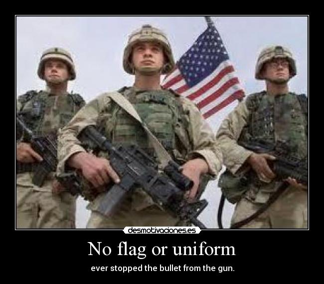 No flag or uniform -