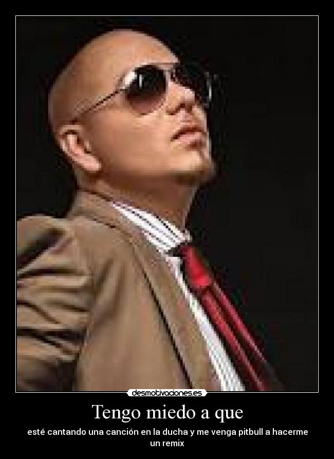 carteles miedo pitbull remix ducha desmotivaciones