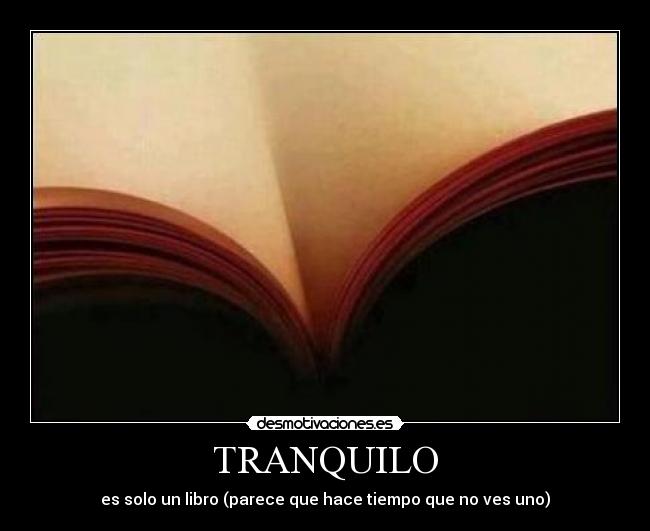 TRANQUILO - es solo un libro (parece que hace tiempo que no ves uno)