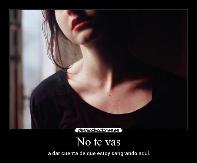 No te vas - a dar cuenta de que estoy sangrando aquí.