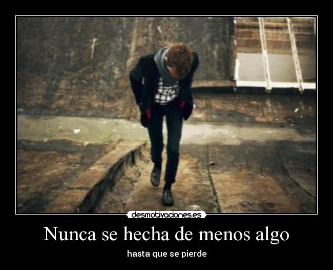 Nunca se hecha de menos algo - hasta que se pierde