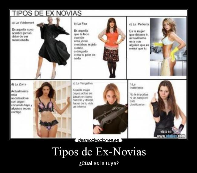 Tipos de Ex-Novias - ¿Cùal es la tuya?