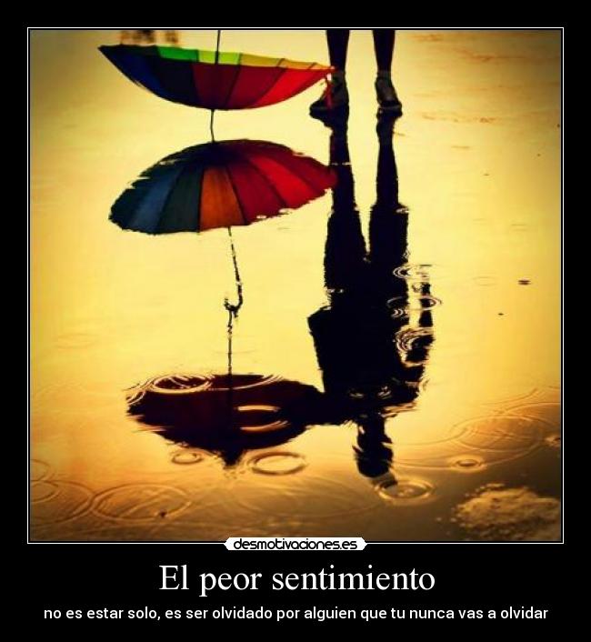 El peor sentimiento - no es estar solo, es ser olvidado por alguien que tu nunca vas a olvidar