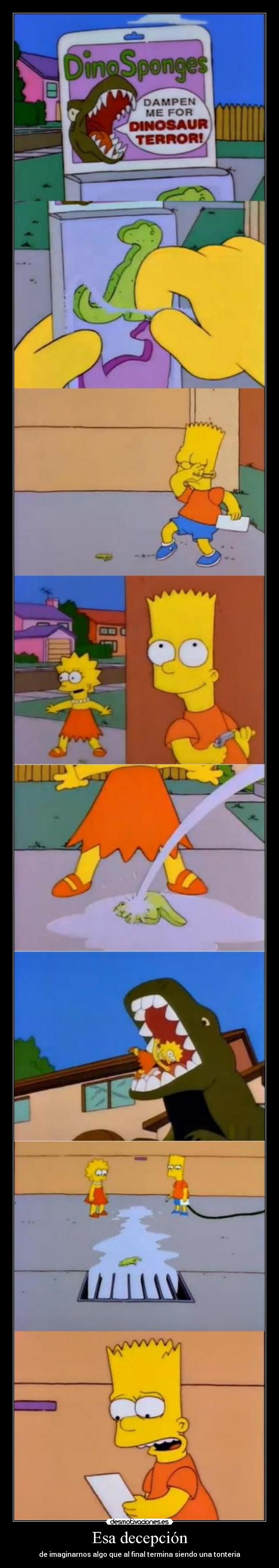 Esa decepción - de imaginarnos algo que al final termina siendo una tonteria