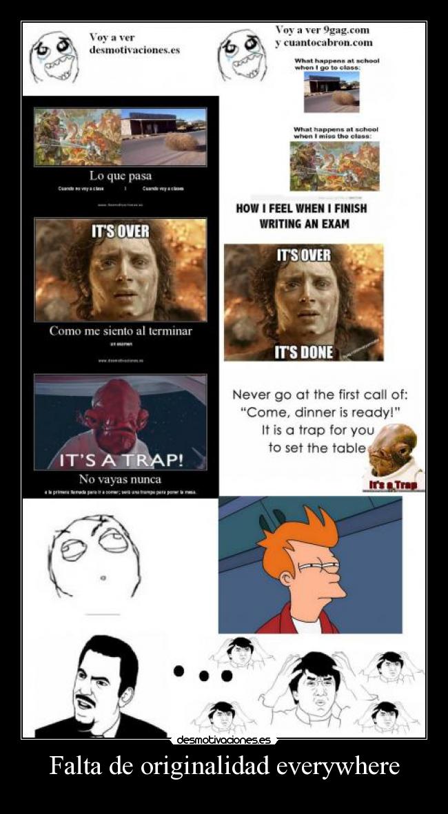 carteles everywhere fry 9gag originalidad desmotivaciones