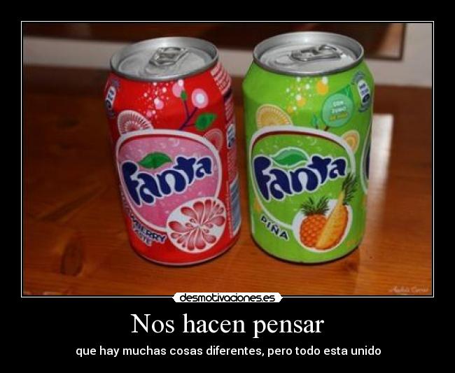 Nos hacen pensar - que hay muchas cosas diferentes, pero todo esta unido