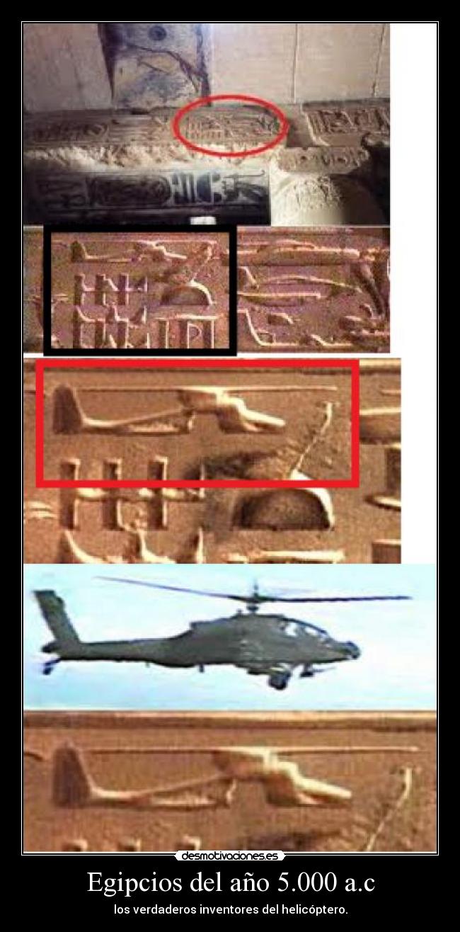 Egipcios del año 5.000 a.c - los verdaderos inventores del helicóptero.