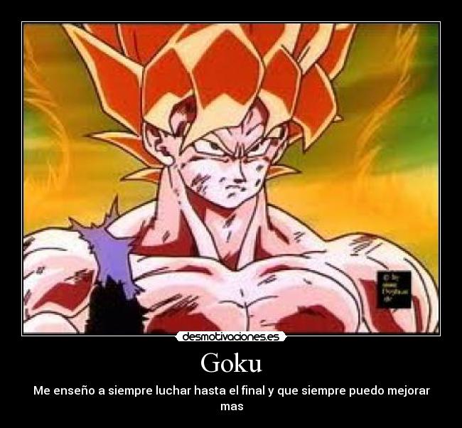 Goku - Me enseño a siempre luchar hasta el final y que siempre puedo mejorar mas