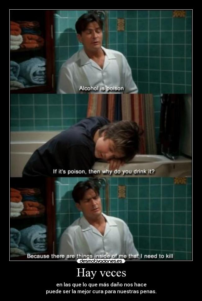 Hay veces - en las que lo que más daño nos hace
puede ser la mejor cura para nuestras penas.