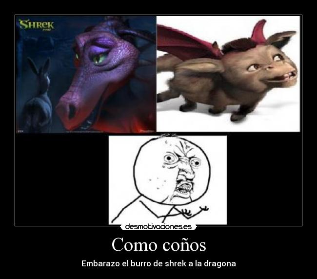 Como coños - Embarazo el burro de shrek a la dragona