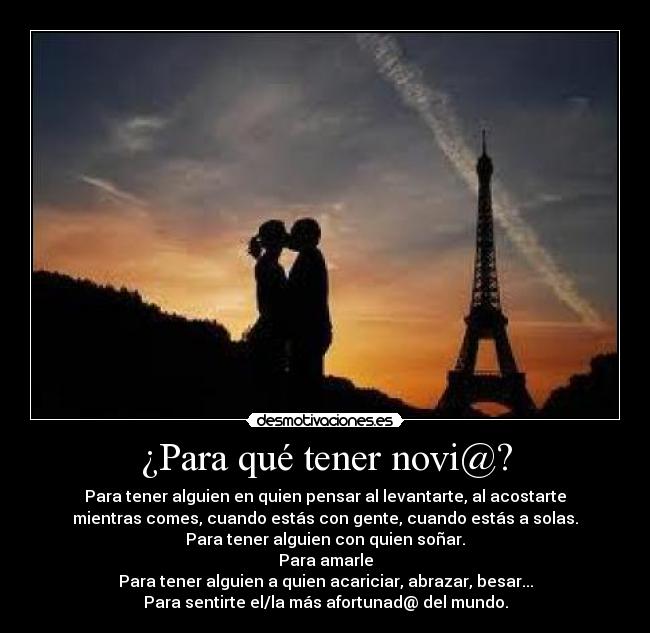 ¿Para qué tener novi@? -