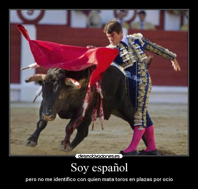 Soy español - pero no me identifico con quien mata toros en plazas por ocio