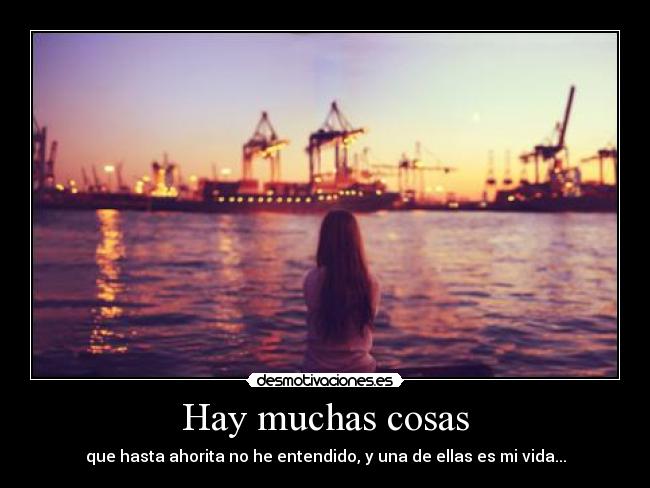 Hay muchas cosas - que hasta ahorita no he entendido, y una de ellas es mi vida...