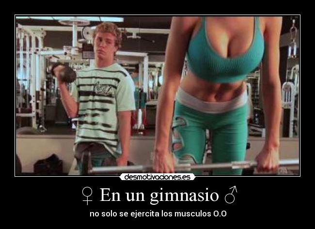 ♀ En un gimnasio ♂ - no solo se ejercita los musculos O.O