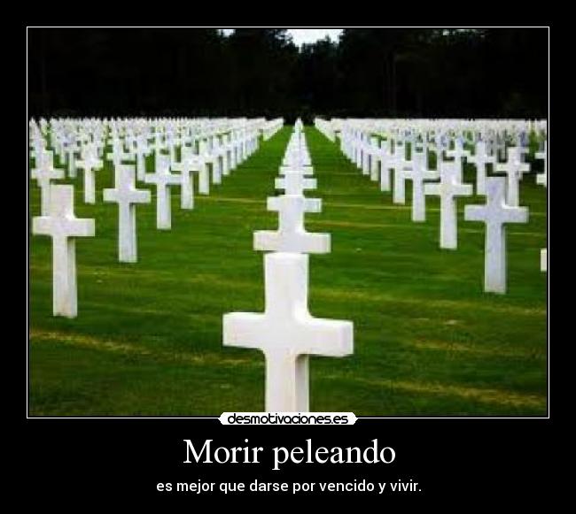 Morir peleando - es mejor que darse por vencido y vivir.