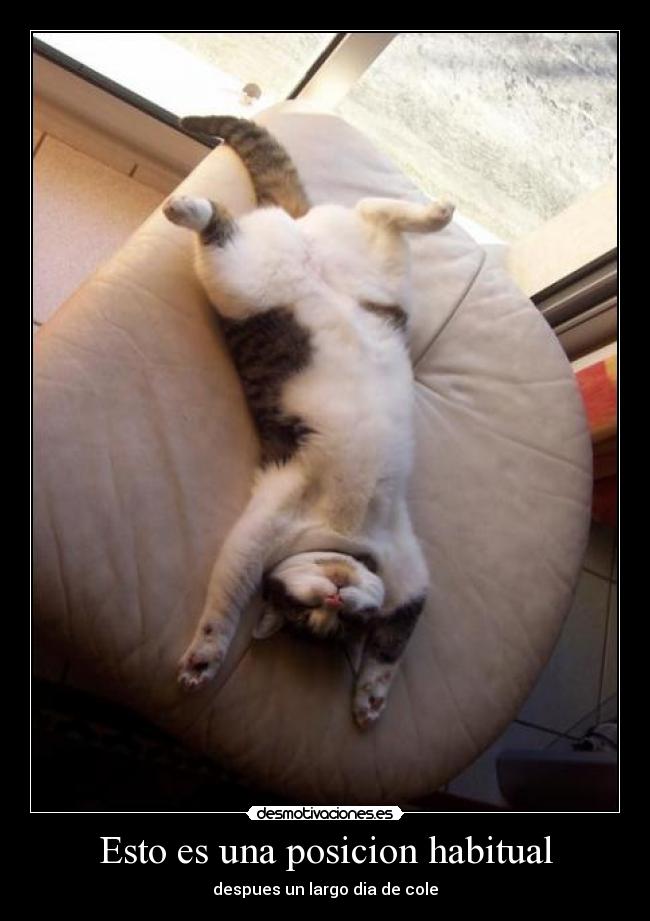 Esto es una posicion habitual - despues un largo dia de cole