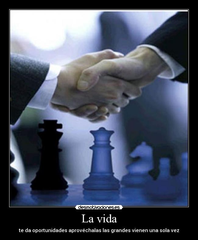 La vida - te da oportunidades aprovéchalas las grandes vienen una sola vez
