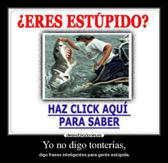 Yo no digo tonterías, -