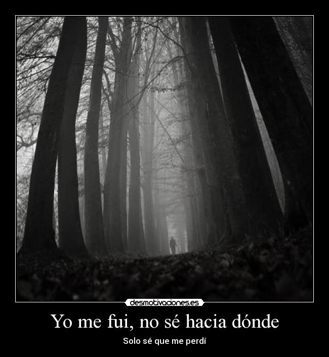 Yo me fui, no sé hacia dónde - Solo sé que me perdí