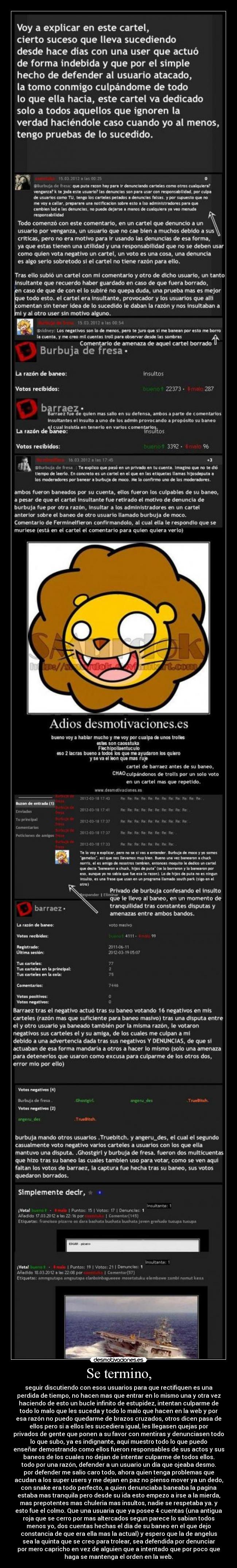 carteles que las apanen otros recibire mas quejas por privado las ignorare asi claro desmotivaciones