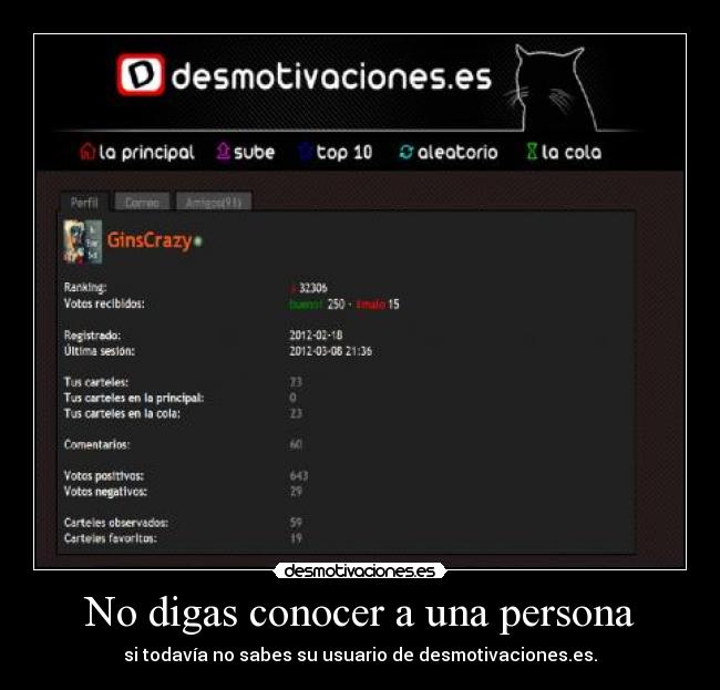 No digas conocer a una persona -