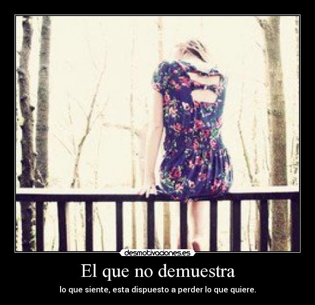 El que no demuestra -