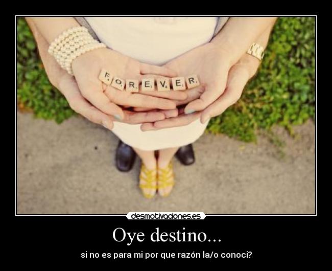 Oye destino... - si no es para mi por que razón la/o conoci?