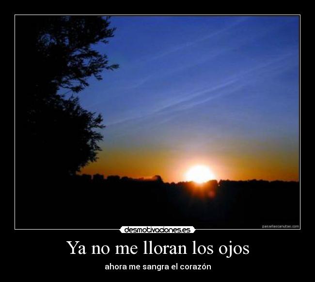 Ya no me lloran los ojos - ahora me sangra el corazón