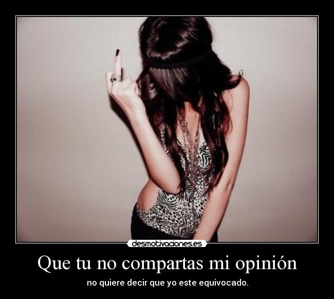 Que tu no compartas mi opinión - 