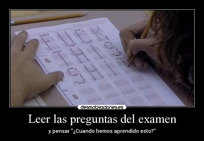 Leer las preguntas del examen -