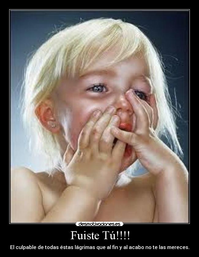Fuiste Tú!!!! - El culpable de todas éstas lágrimas que al fin y al acabo no te las mereces.