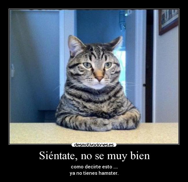 Siéntate, no se muy bien - 
