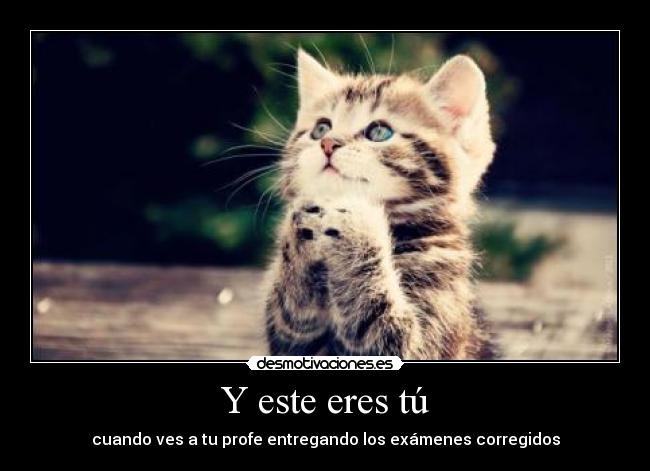 Y este eres tú - cuando ves a tu profe entregando los exámenes corregidos