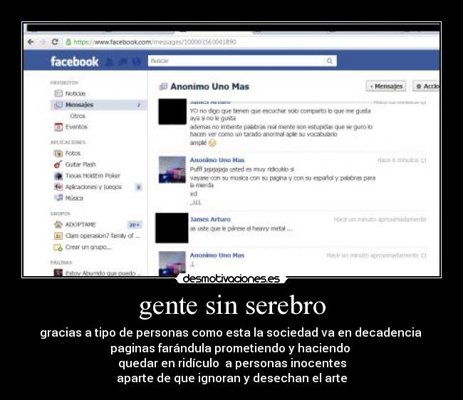 gente sin serebro - gracias a tipo de personas como esta la sociedad va en decadencia
paginas farándula prometiendo y haciendo
quedar en ridículo a personas inocentes
aparte de que ignoran y desechan el arte