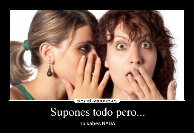 Supones todo pero... - no sabes NADA