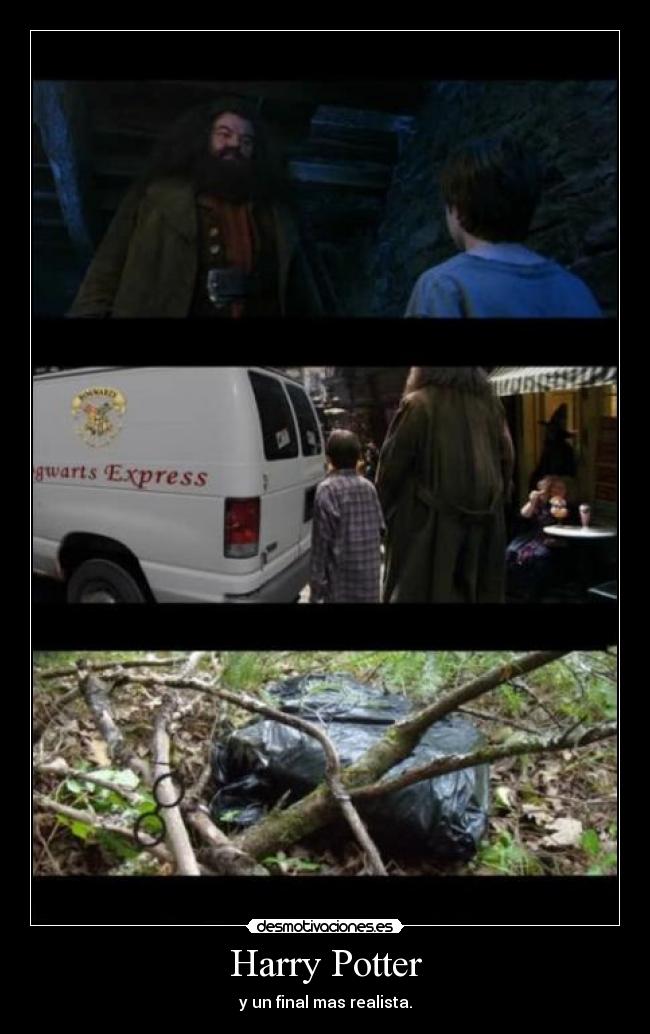 carteles harry potter bolsa secuestro realista furgoneta desmotivaciones