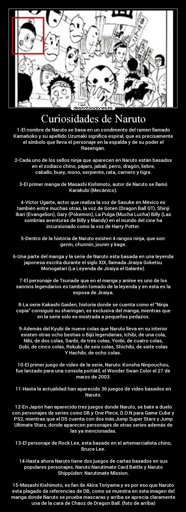 Curiosidades de Naruto -