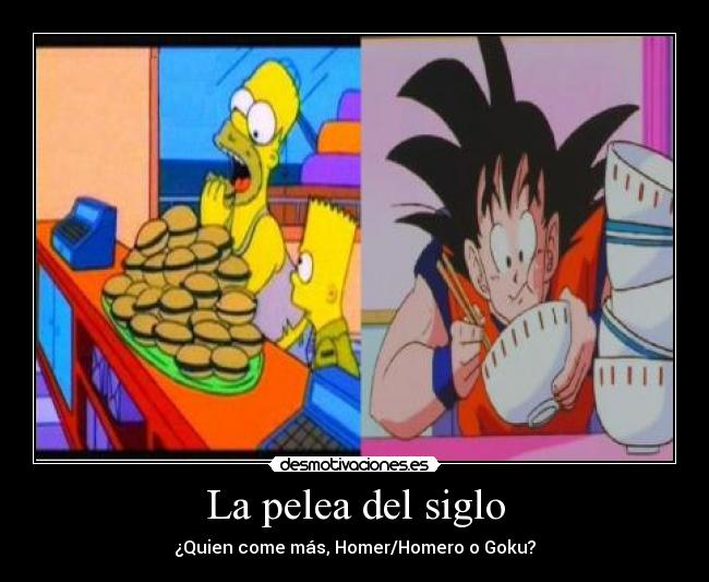 La pelea del siglo - ¿Quien come más, Homer/Homero o Goku?