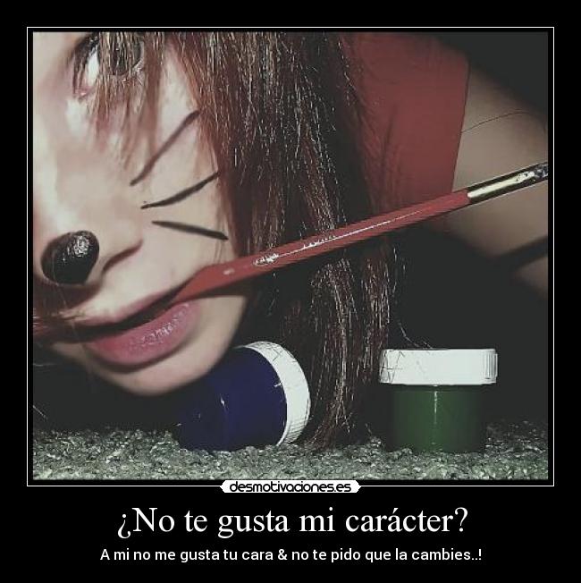¿No te gusta mi carácter? - A mi no me gusta tu cara & no te pido que la cambies..!