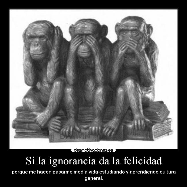 Si la ignorancia da la felicidad -