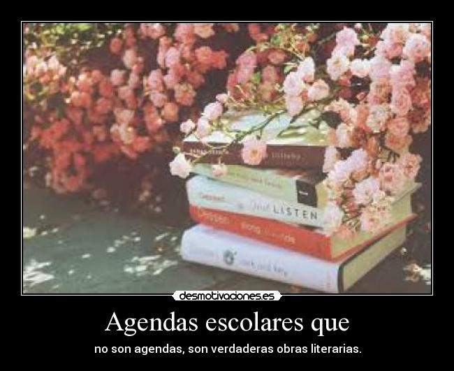 Agendas escolares que - no son agendas, son verdaderas obras literarias.