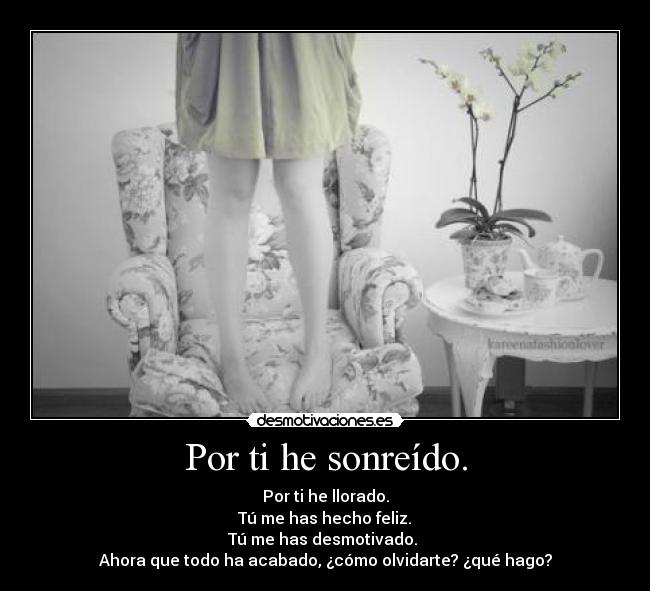 Por ti he sonreído. -