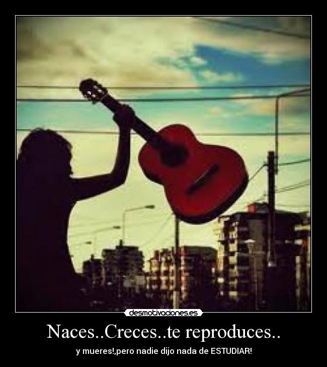 Naces..Creces..te reproduces.. - y mueres!,pero nadie dijo nada de ESTUDIAR!