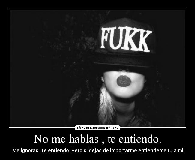No me hablas , te entiendo. - 